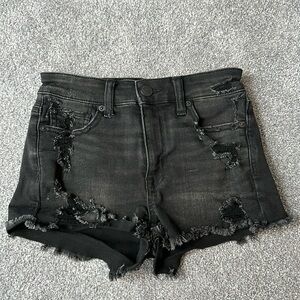 Black jean shorts